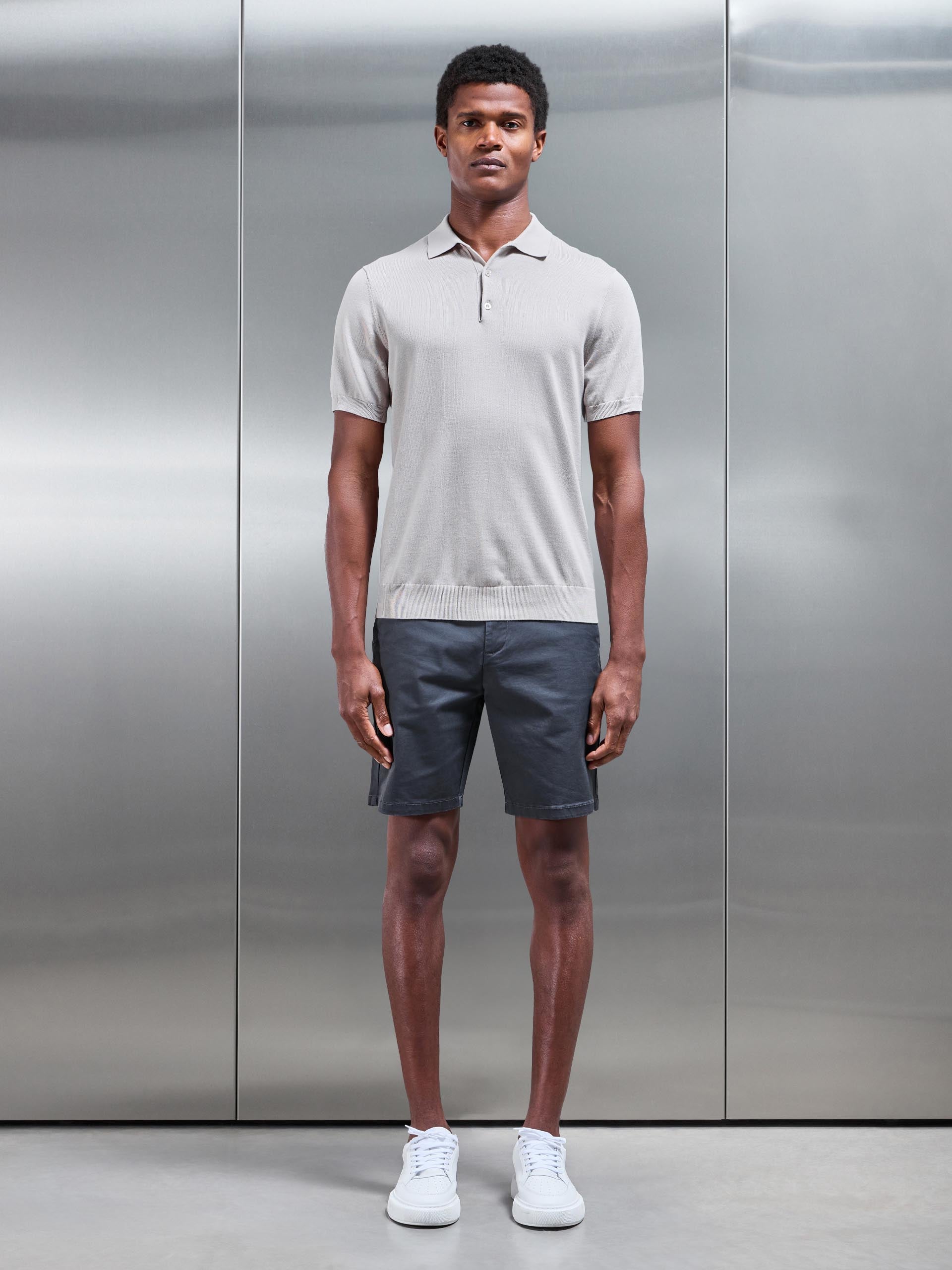 Tailored Chino Short in Grey