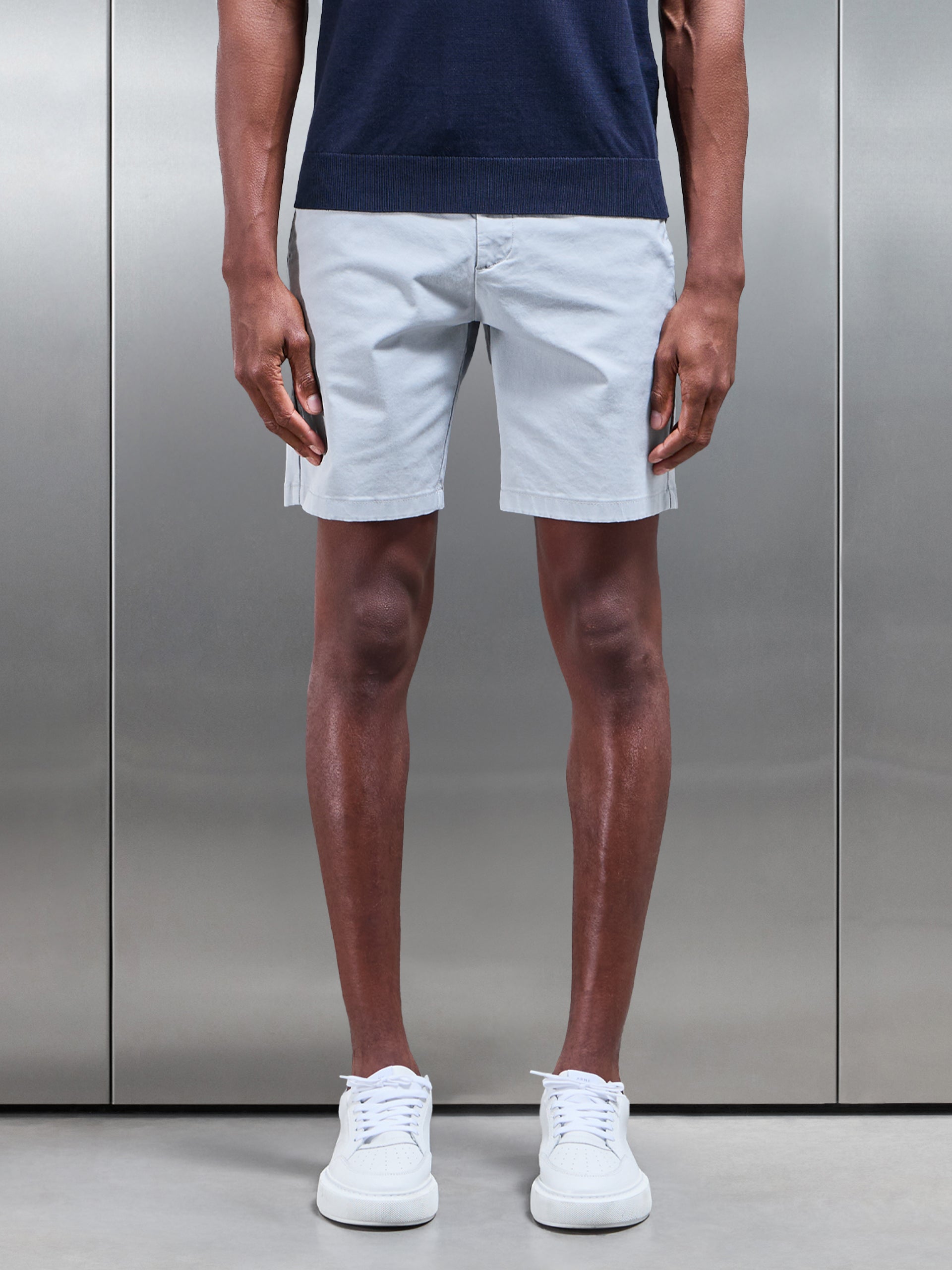 Tailored Chino Short in Mid Grey