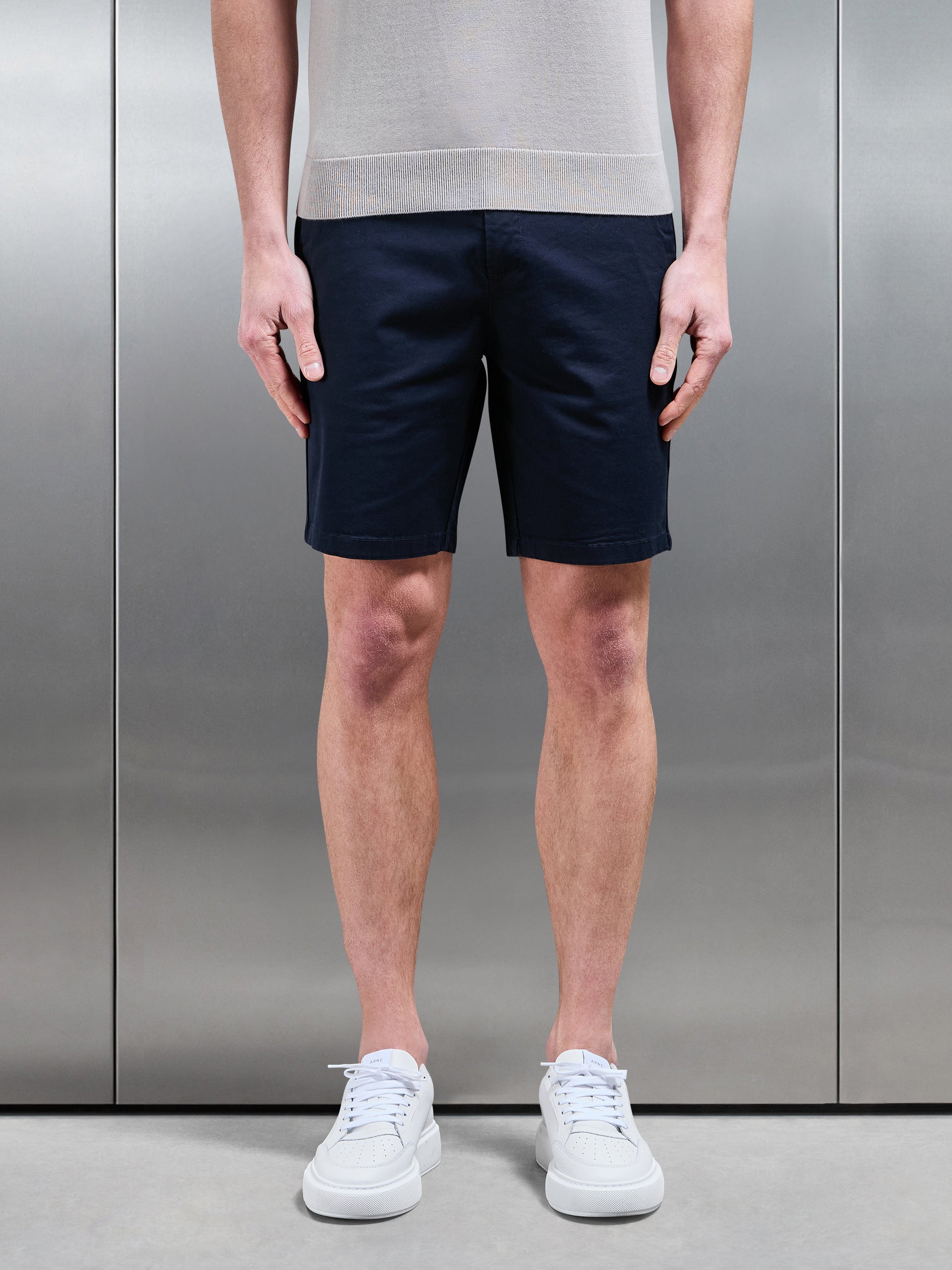 Tailored Chino Short in Navy