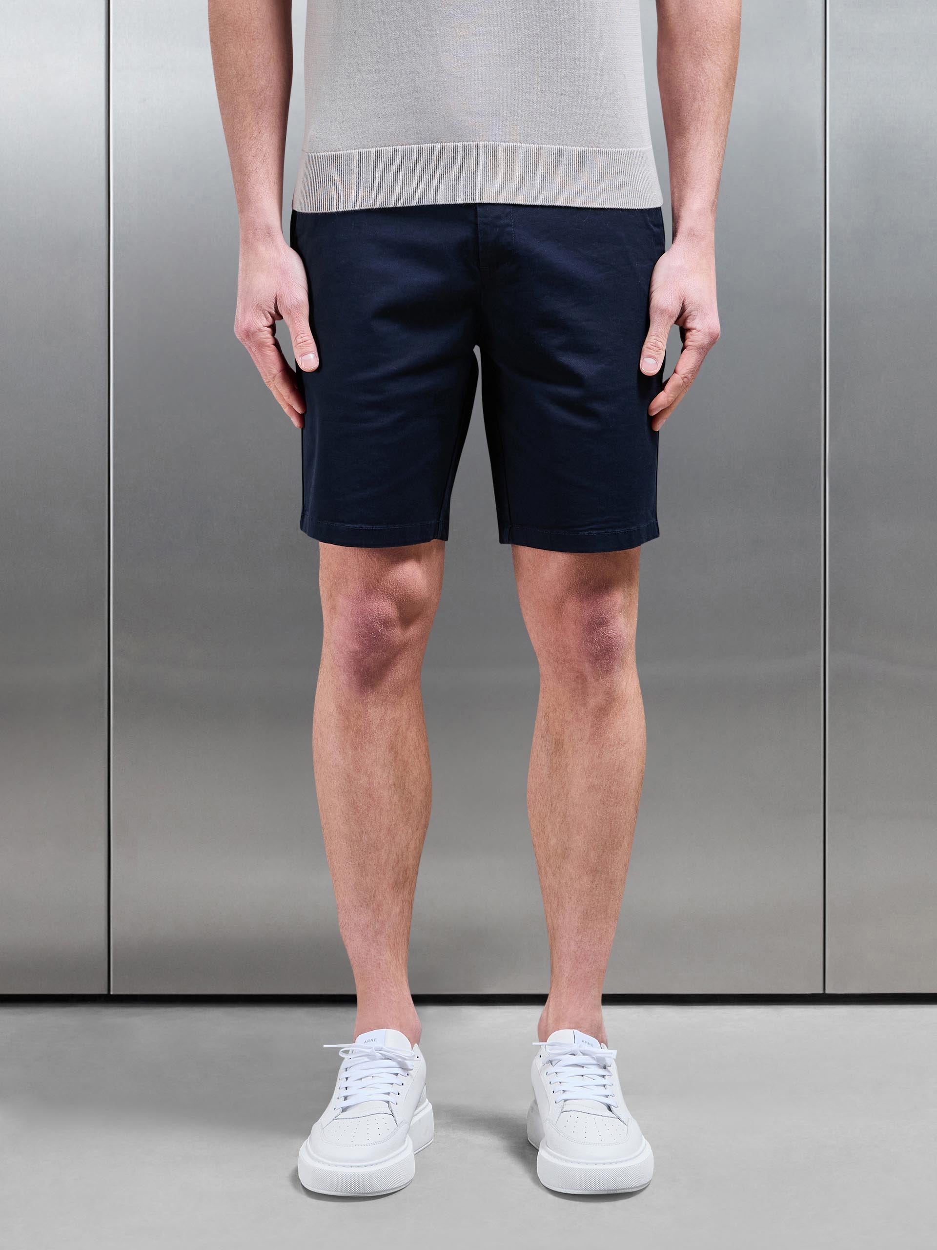 Tailored Chino Short in Navy