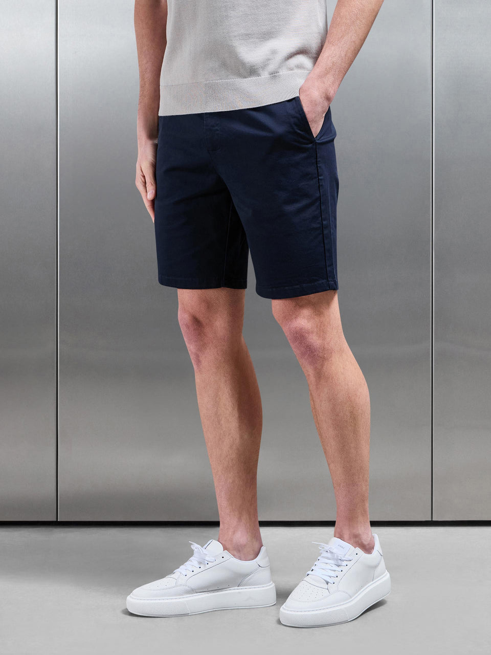 Tailored Chino Short in Navy