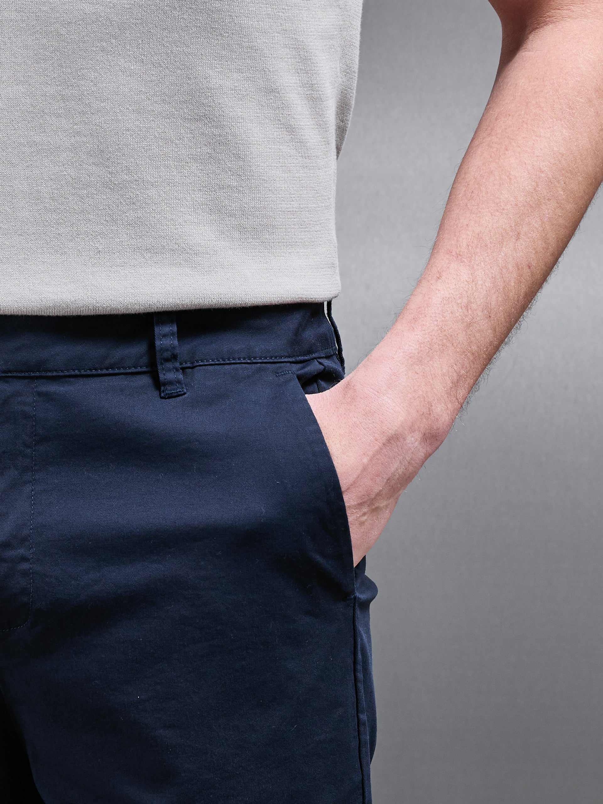 Tailored Chino Short in Navy