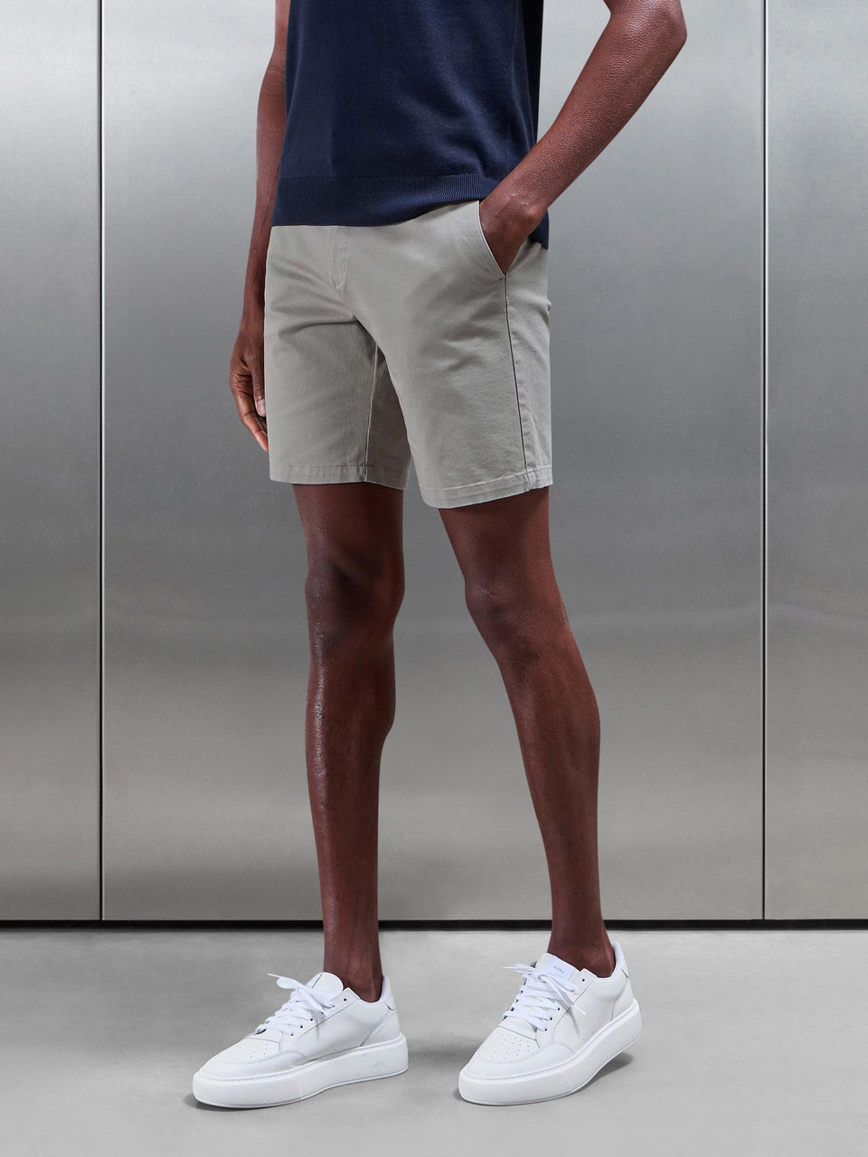 Tailored Chino Short in Stone