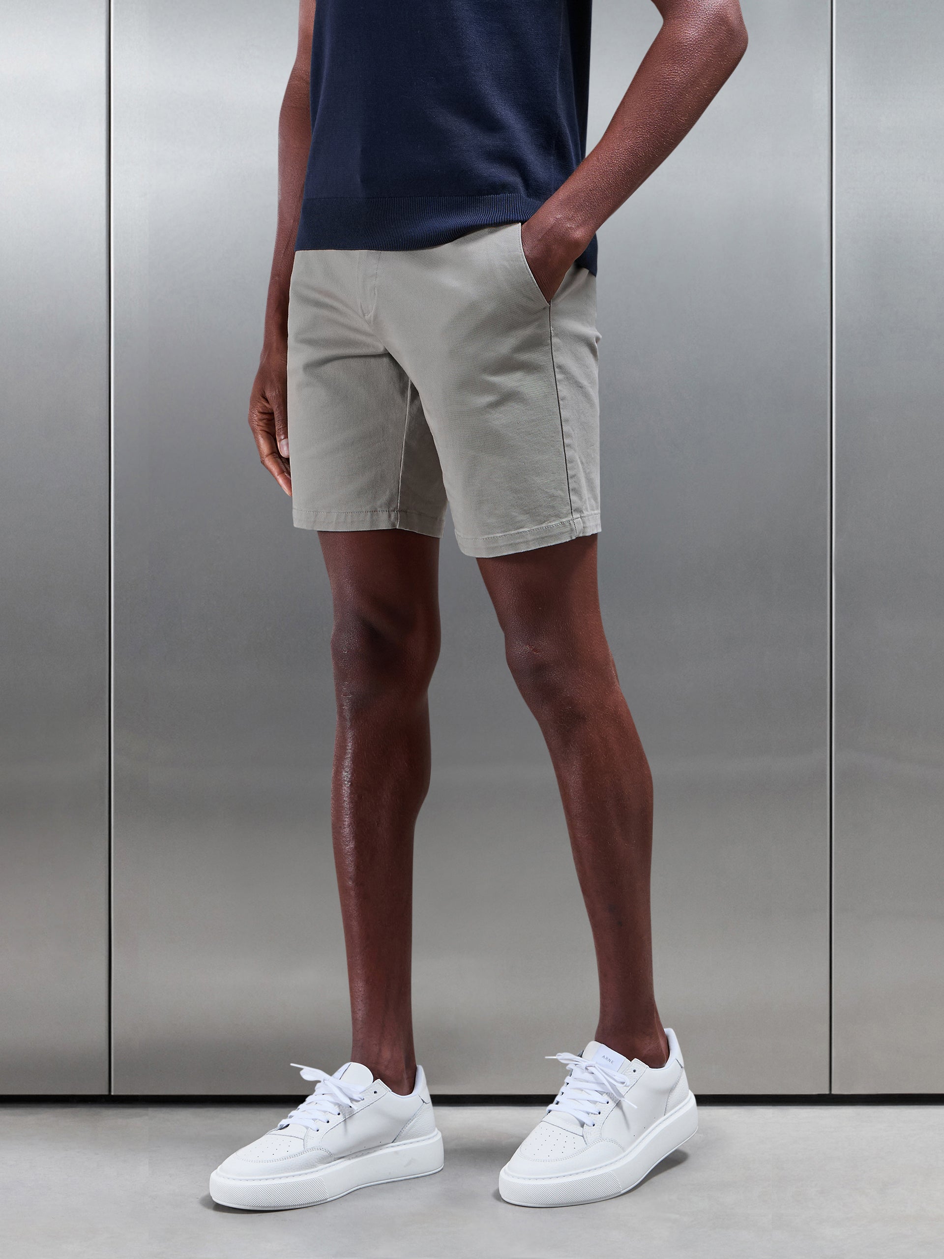 Tailored Chino Short in Stone