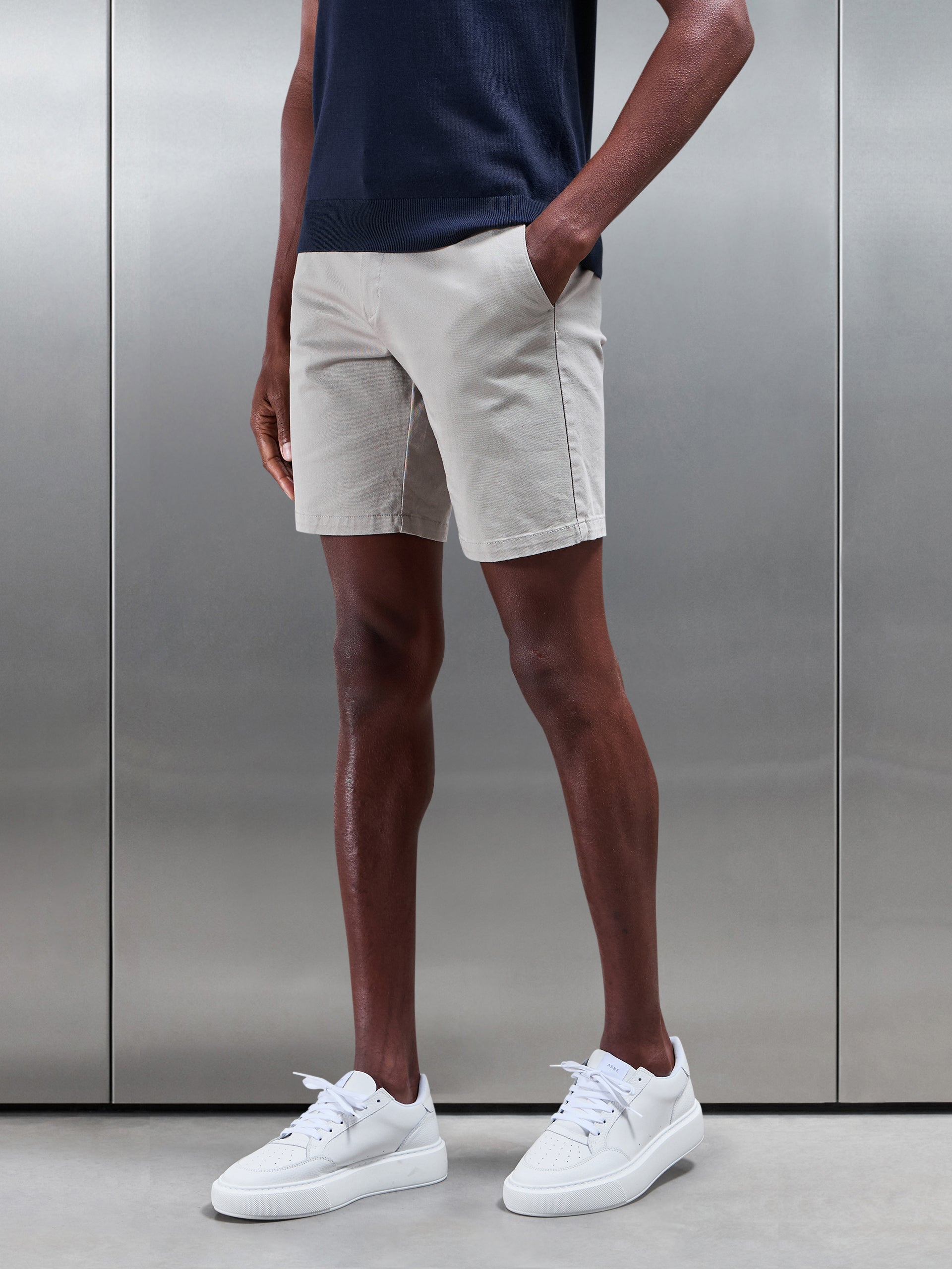 Tailored Chino Short in Stone