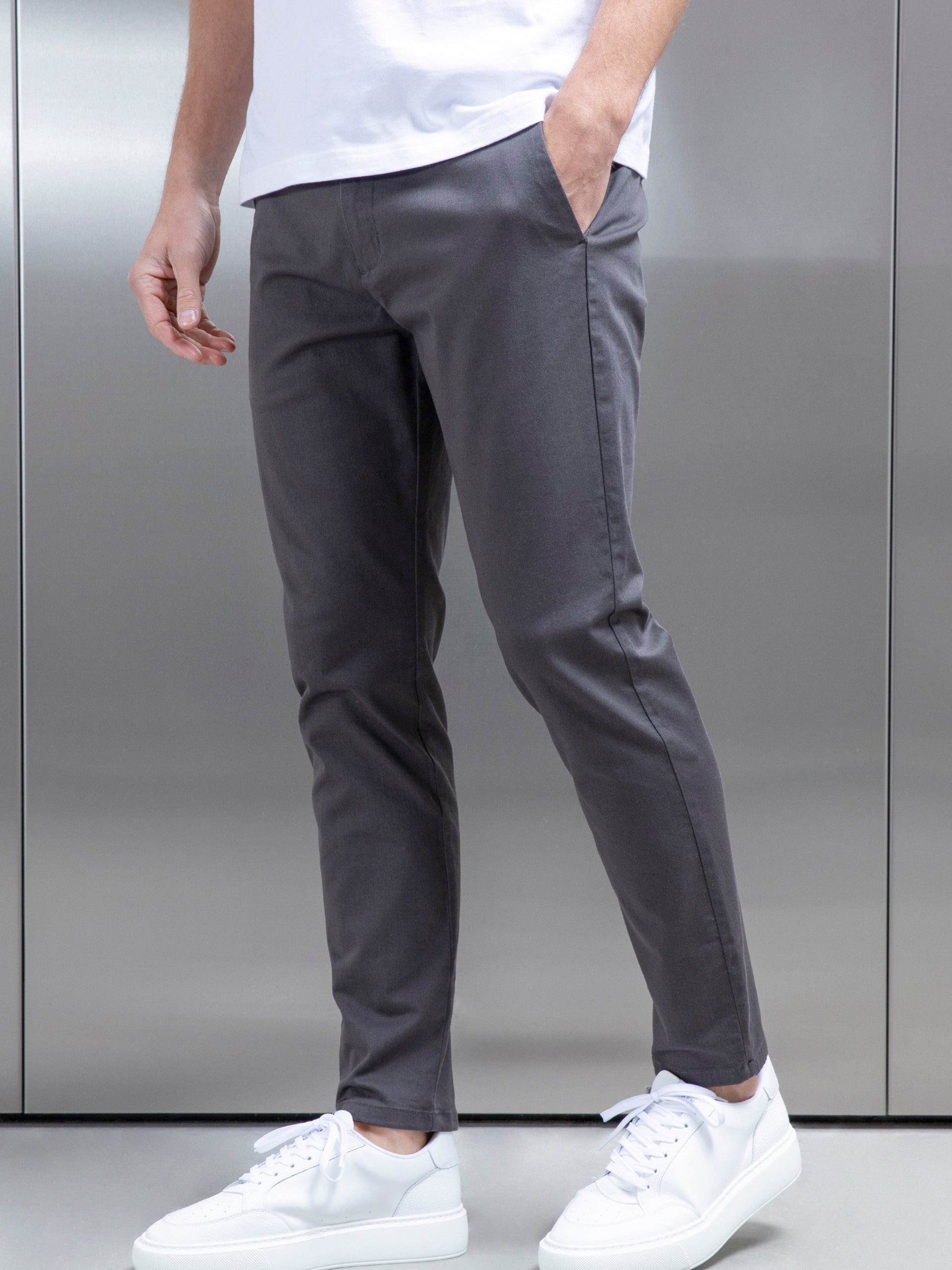 Charcoal Dark Grey Bootleg Cut Trousers Mens Formal Suits Pants Wide