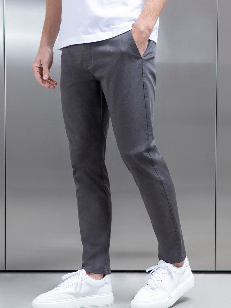 Tailored Chino Trouser in Charcoal