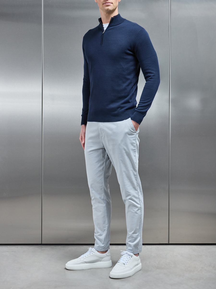 Tailored Chino Trouser in Mid Grey