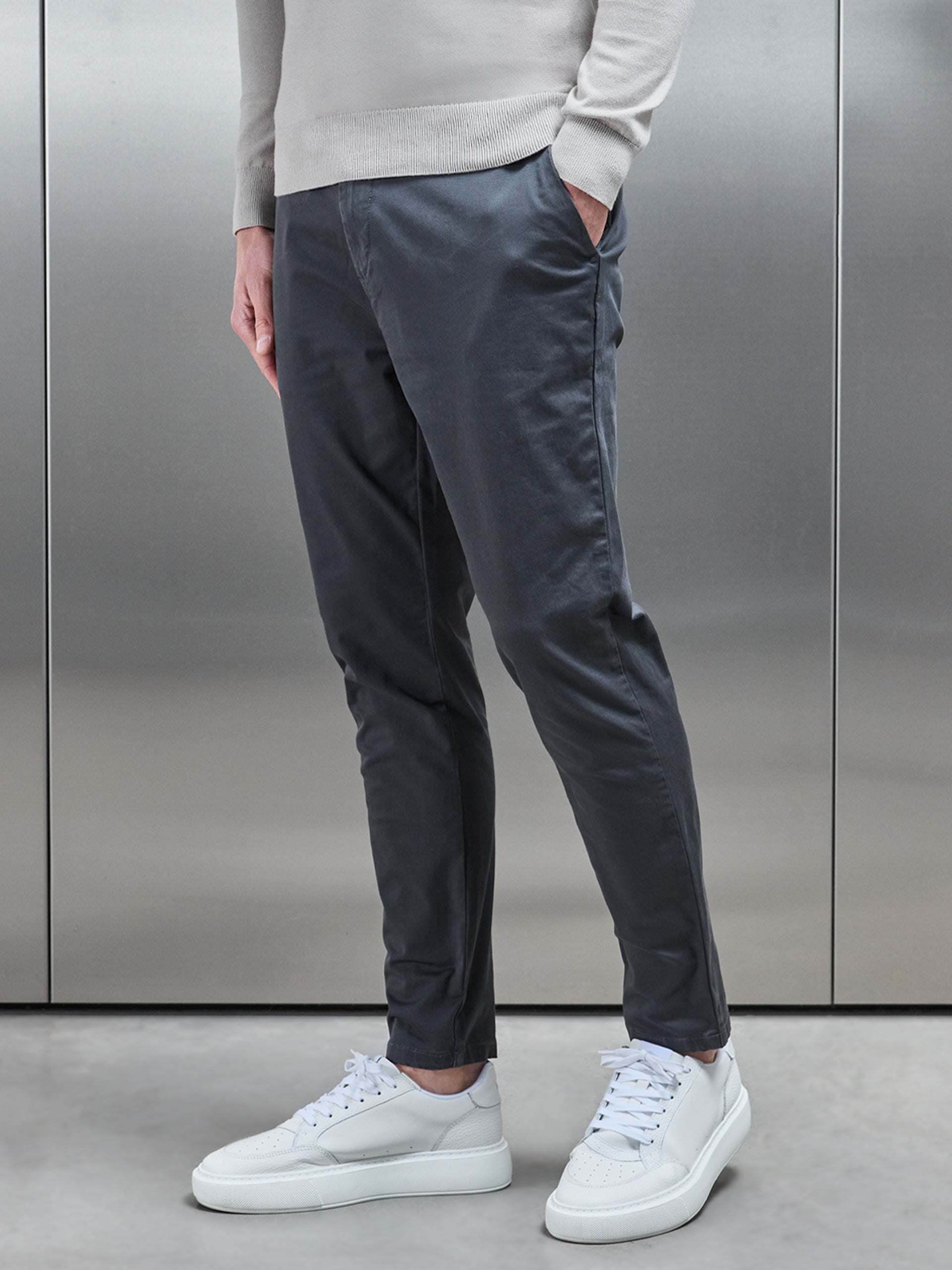 Tailored Chino Trouser in Grey