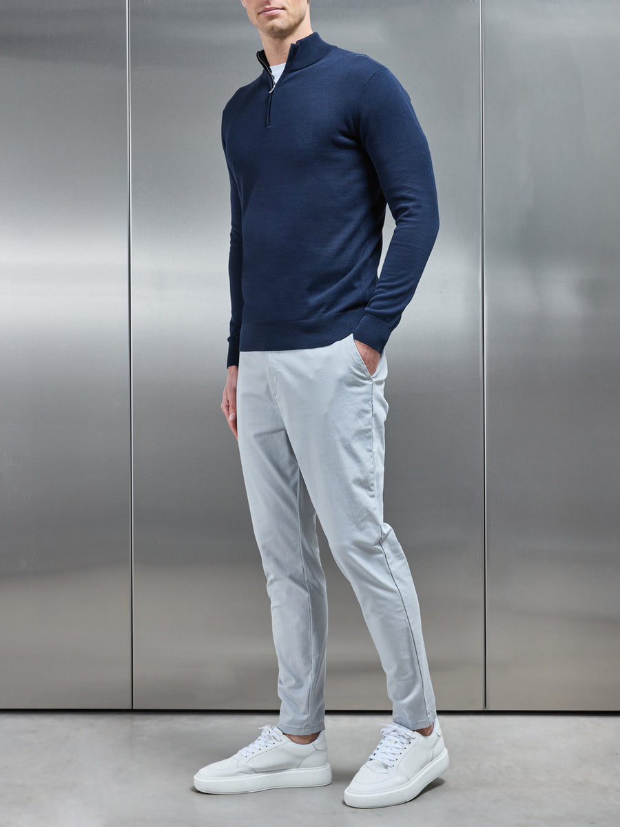 Tailored Chino Trouser in Mid Grey