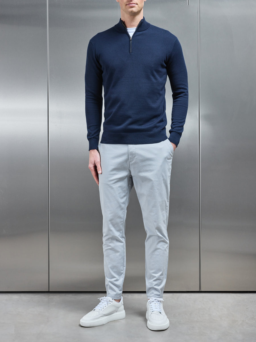 Tailored Chino Trouser in Mid Grey