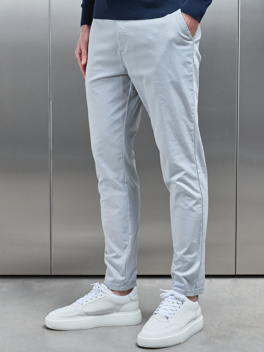 Tailored Chino Trouser in Mid Grey