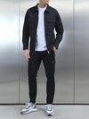 Tailored Cotton Cargo Jacket in Black