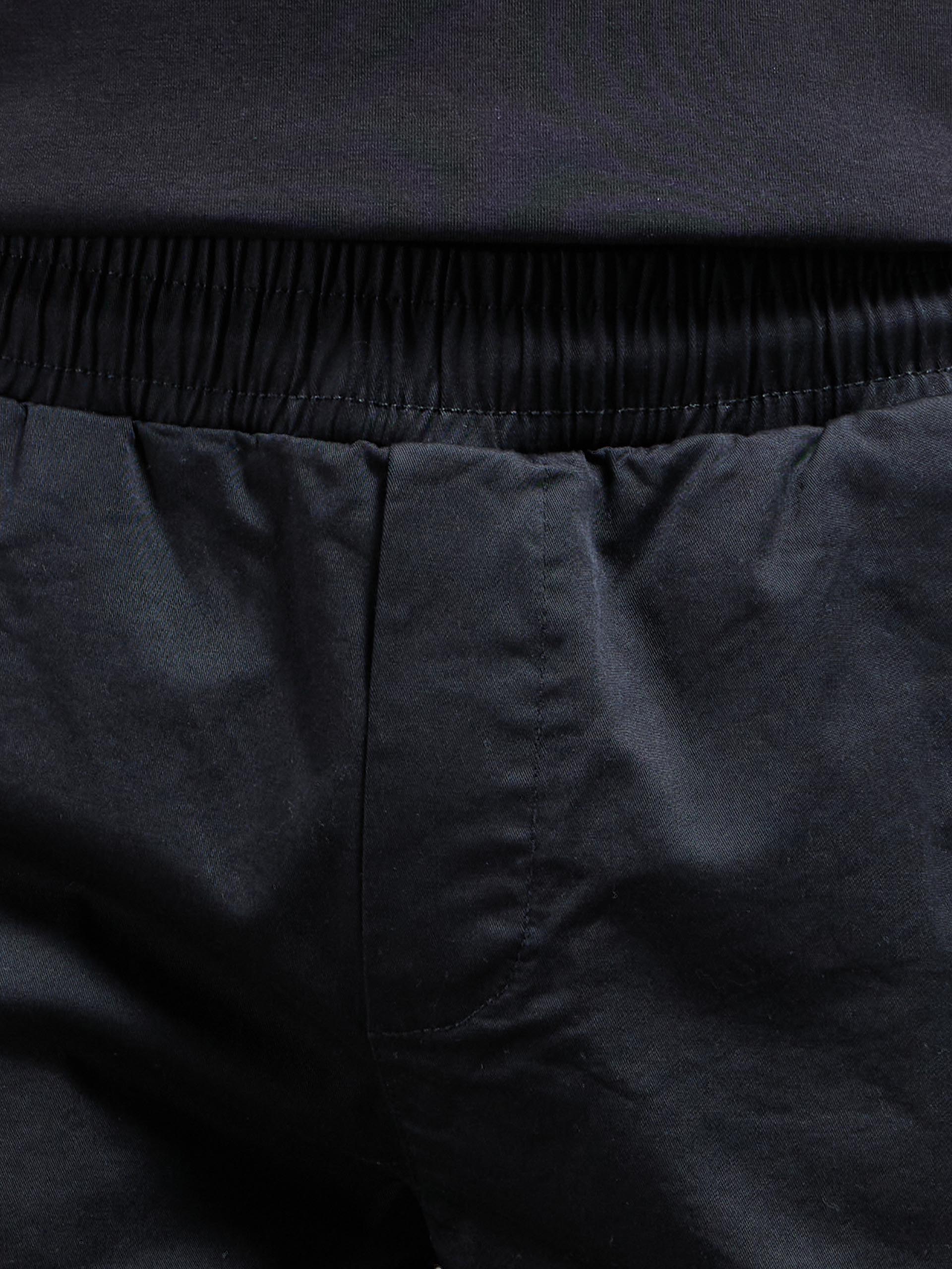 Tailored Drawstring Cargo Short in Black