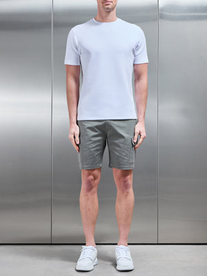 Tailored Drawstring Cargo Short in Olive