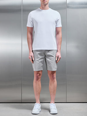 Tailored Drawstring Cargo Short in Stone