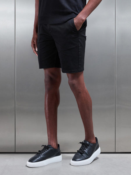 Tailored Side Adjuster Chino Short in Black