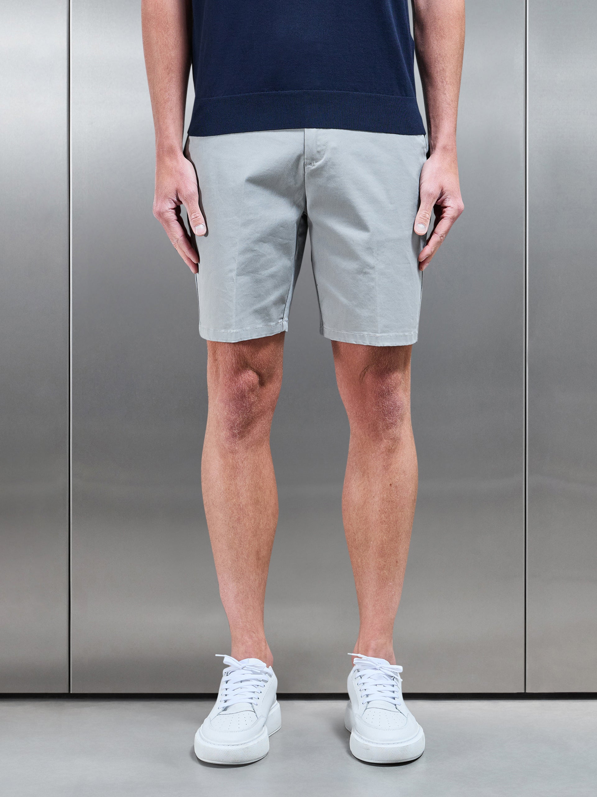 Tailored Side Adjuster Chino Short in Stone