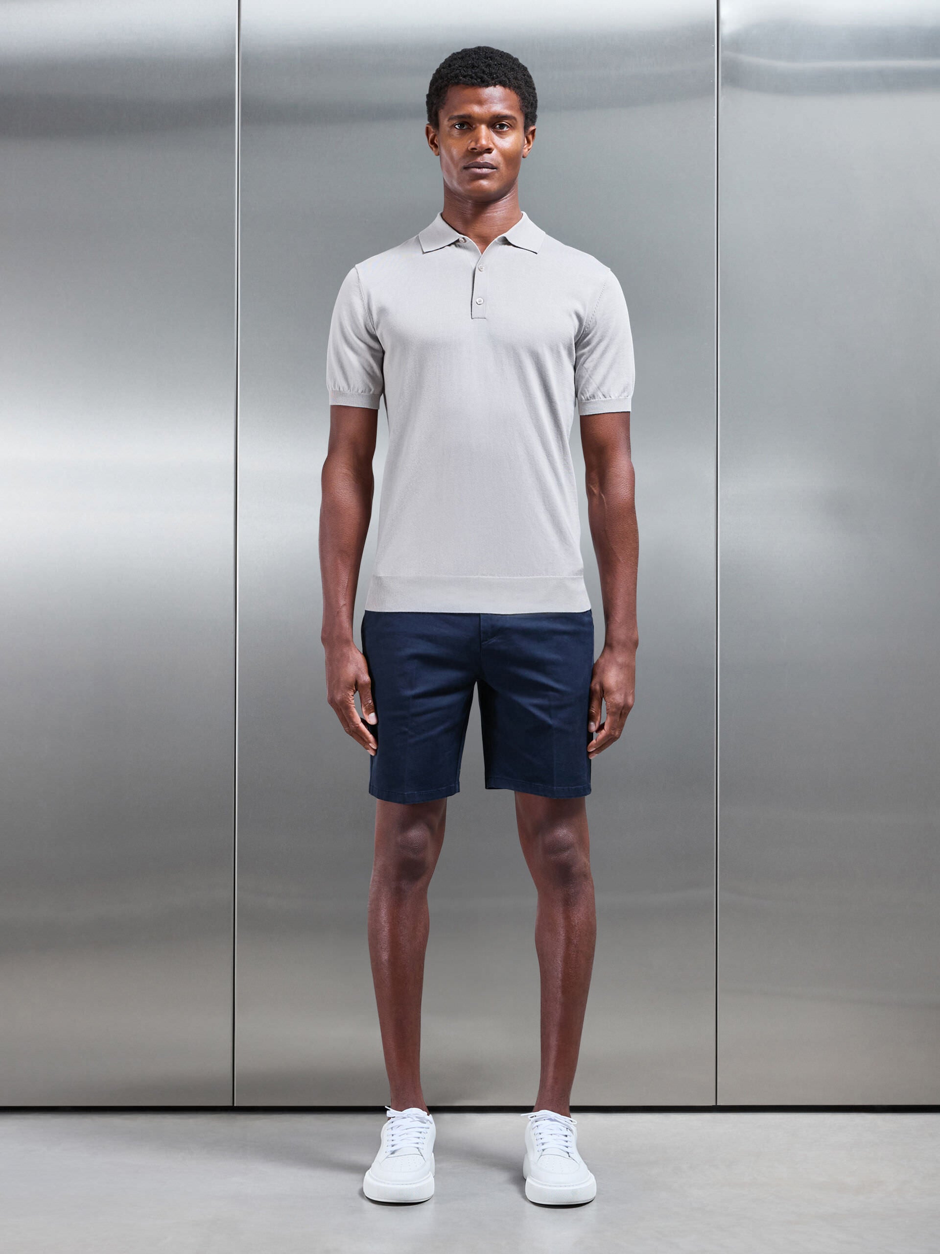 Tailored Side Adjuster Chino Short in Navy