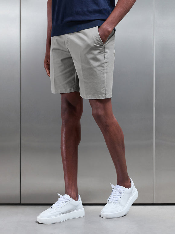 Tailored Side Adjuster Chino Short in Stone