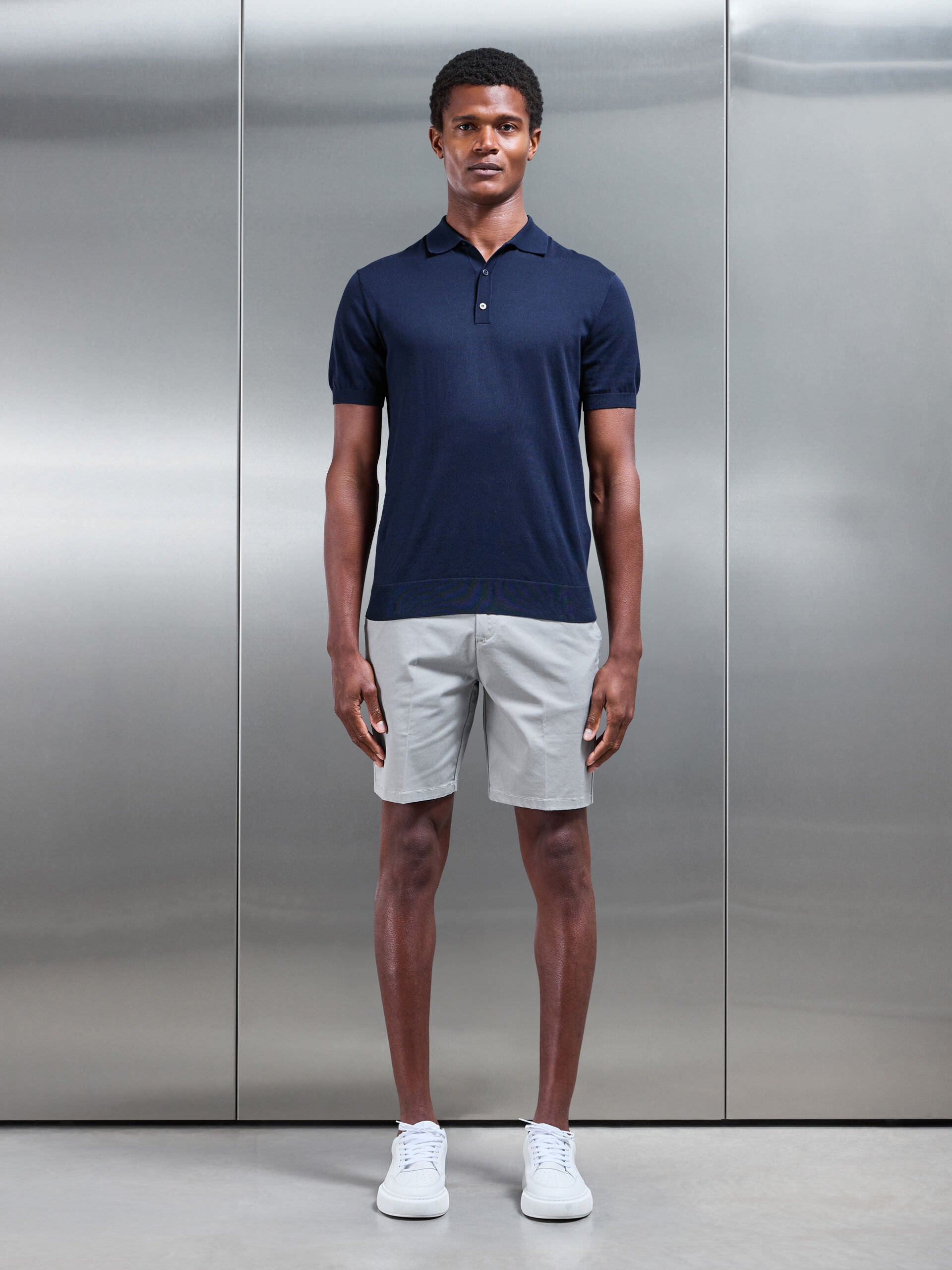 Tailored Side Adjuster Chino Short in Stone