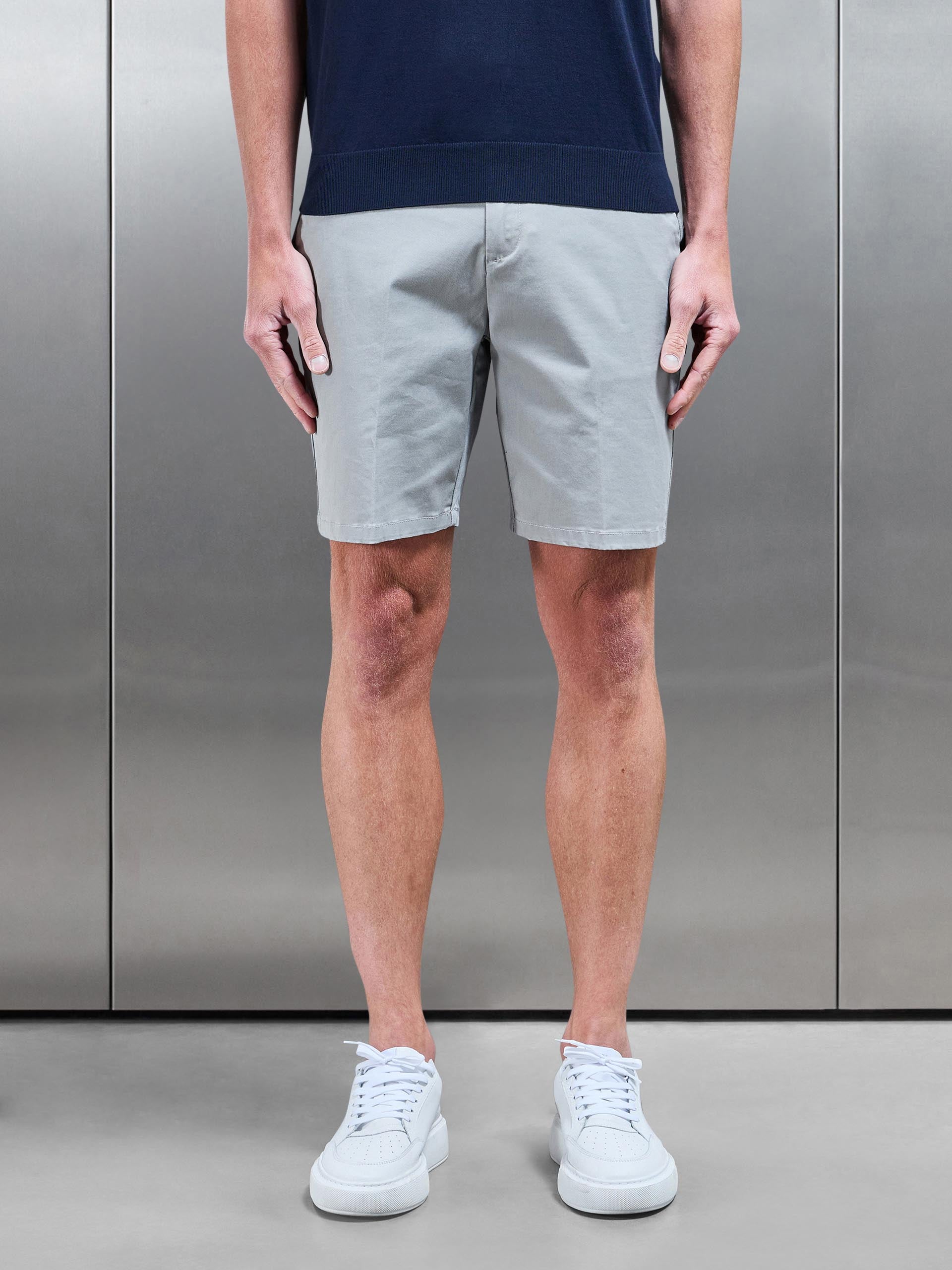 Tailored Side Adjuster Chino Short in Stone