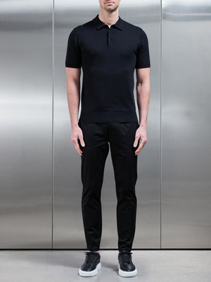 Tailored Side Adjuster Chino Trouser in Black