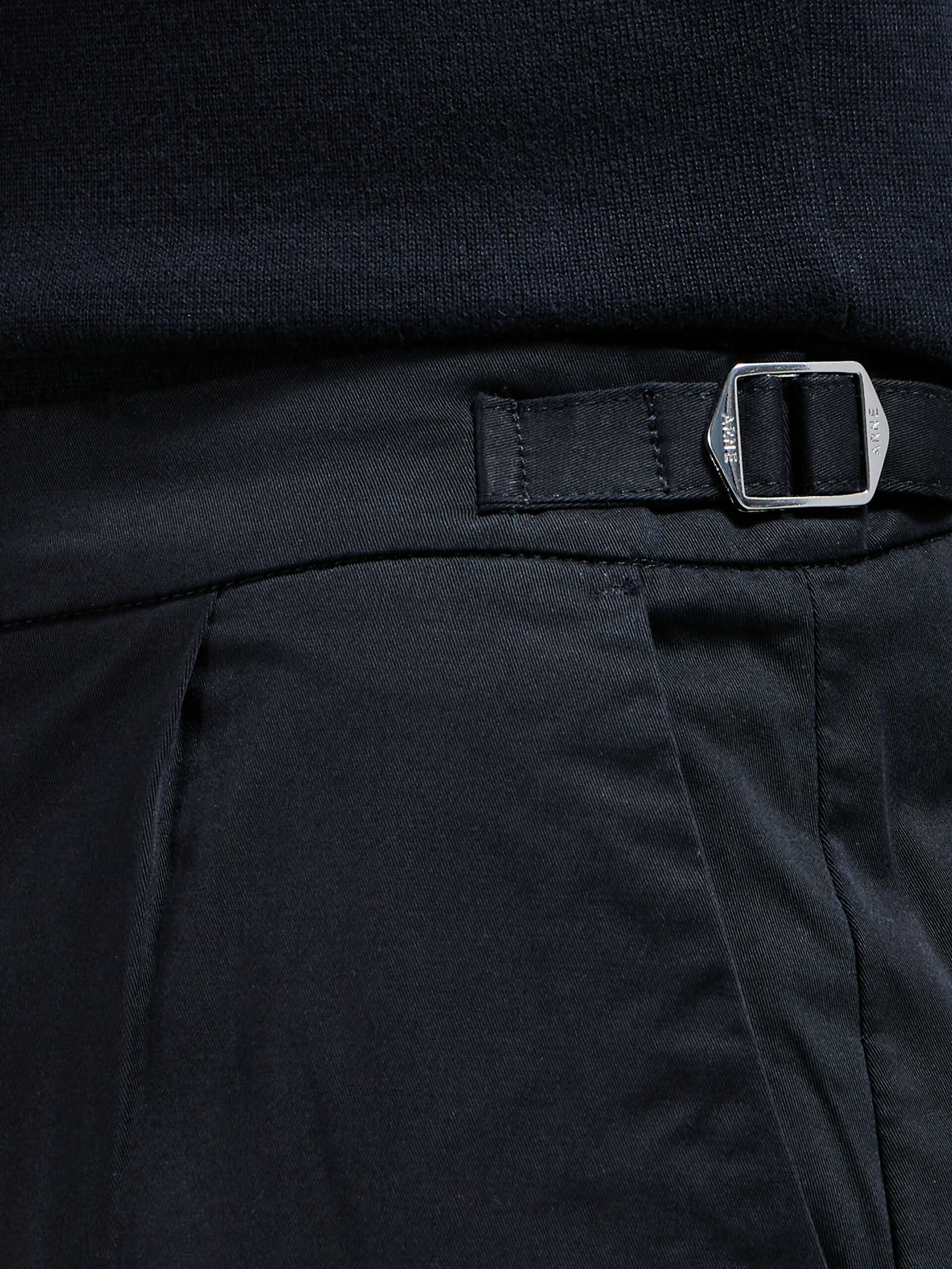 Tailored Side Adjuster Chino Trouser in Black