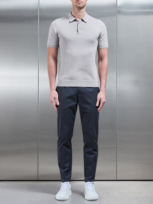 Tailored Side Adjuster Chino Trouser in Grey