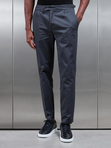Tailored Side Adjuster Chino Trouser in Grey