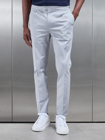 Tailored Side Adjuster Chino Trouser in Mid Grey
