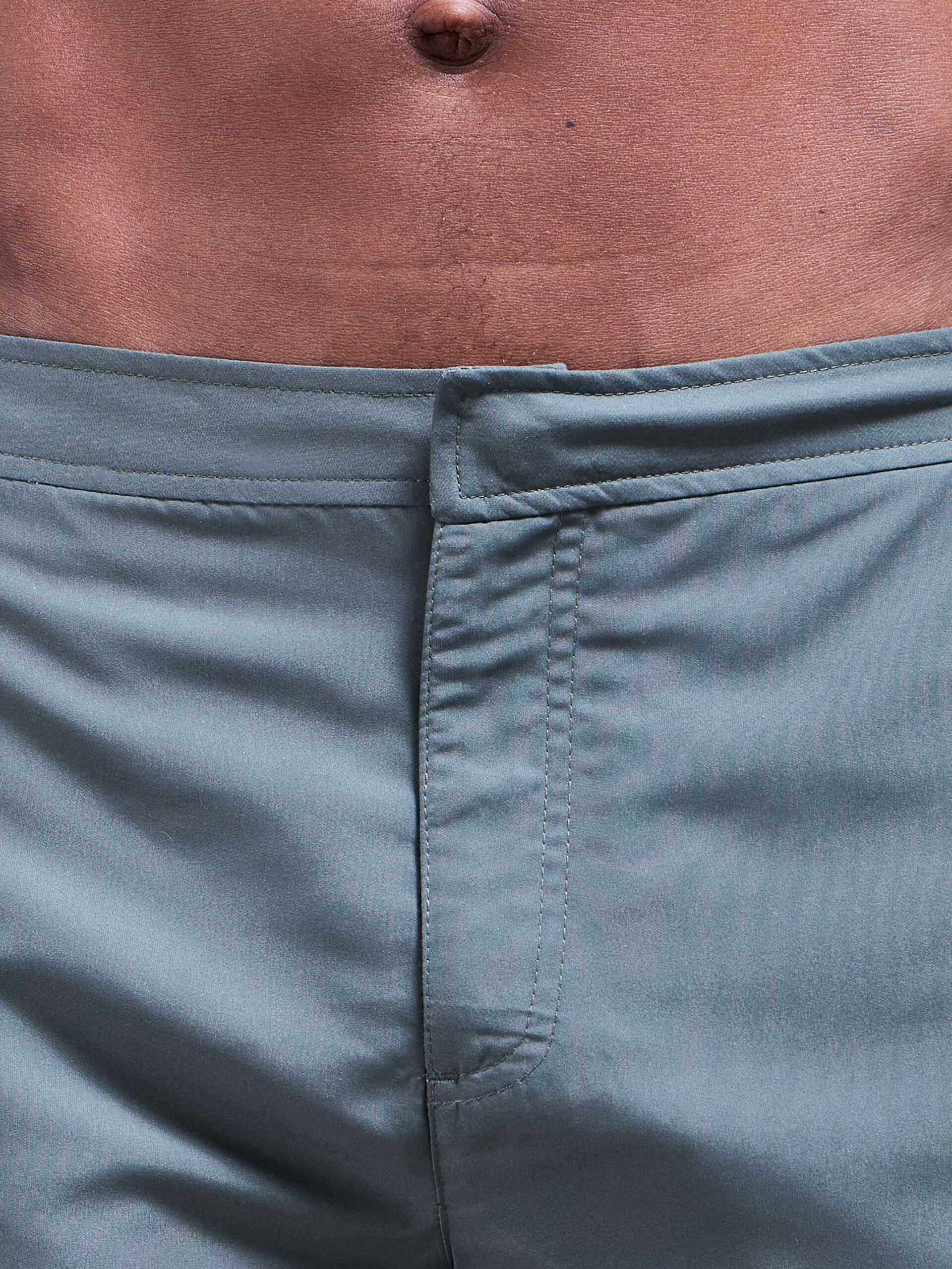 Tailored Side Adjuster Swim Short in Olive