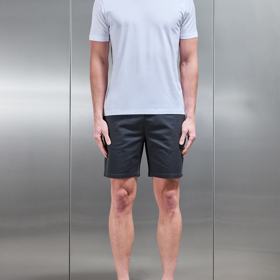 Tailored Chino Drawstring Short in Grey