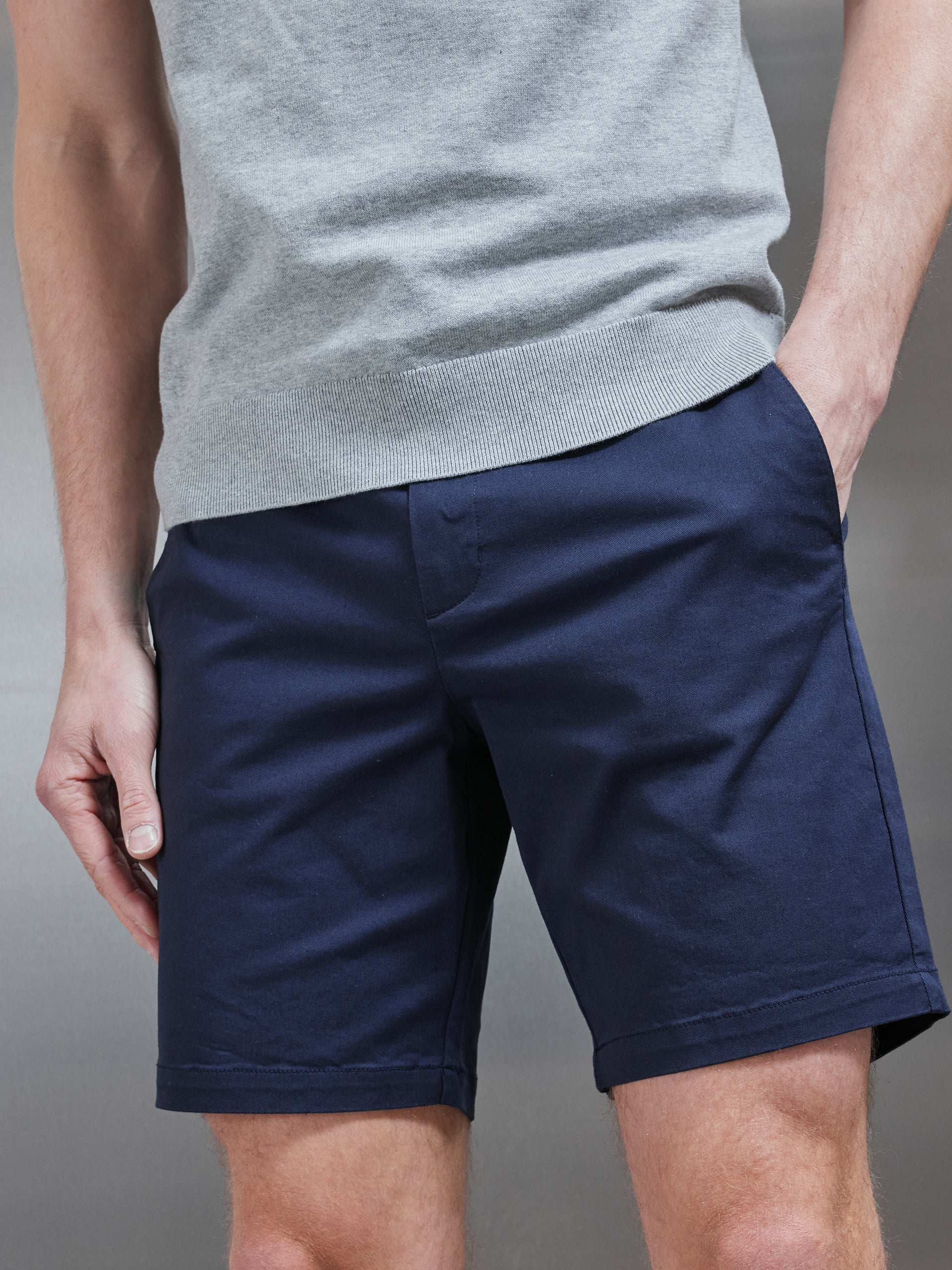 Tailored Chino Short in Navy