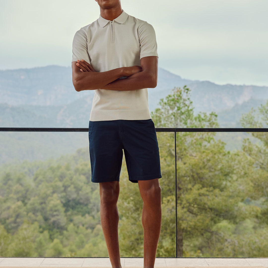 Tailored Chino Short in Navy