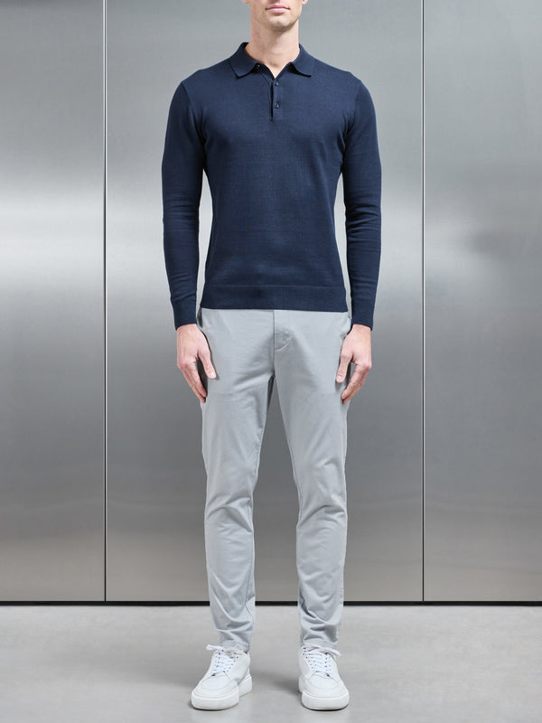 Tailored Chino Trouser in Mid Grey