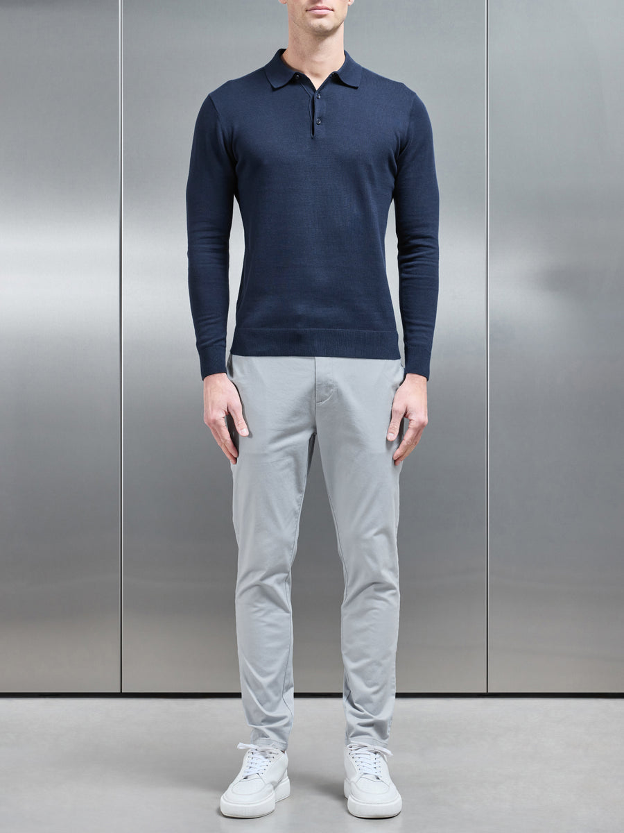 Tailored Chino Trouser in Mid Grey