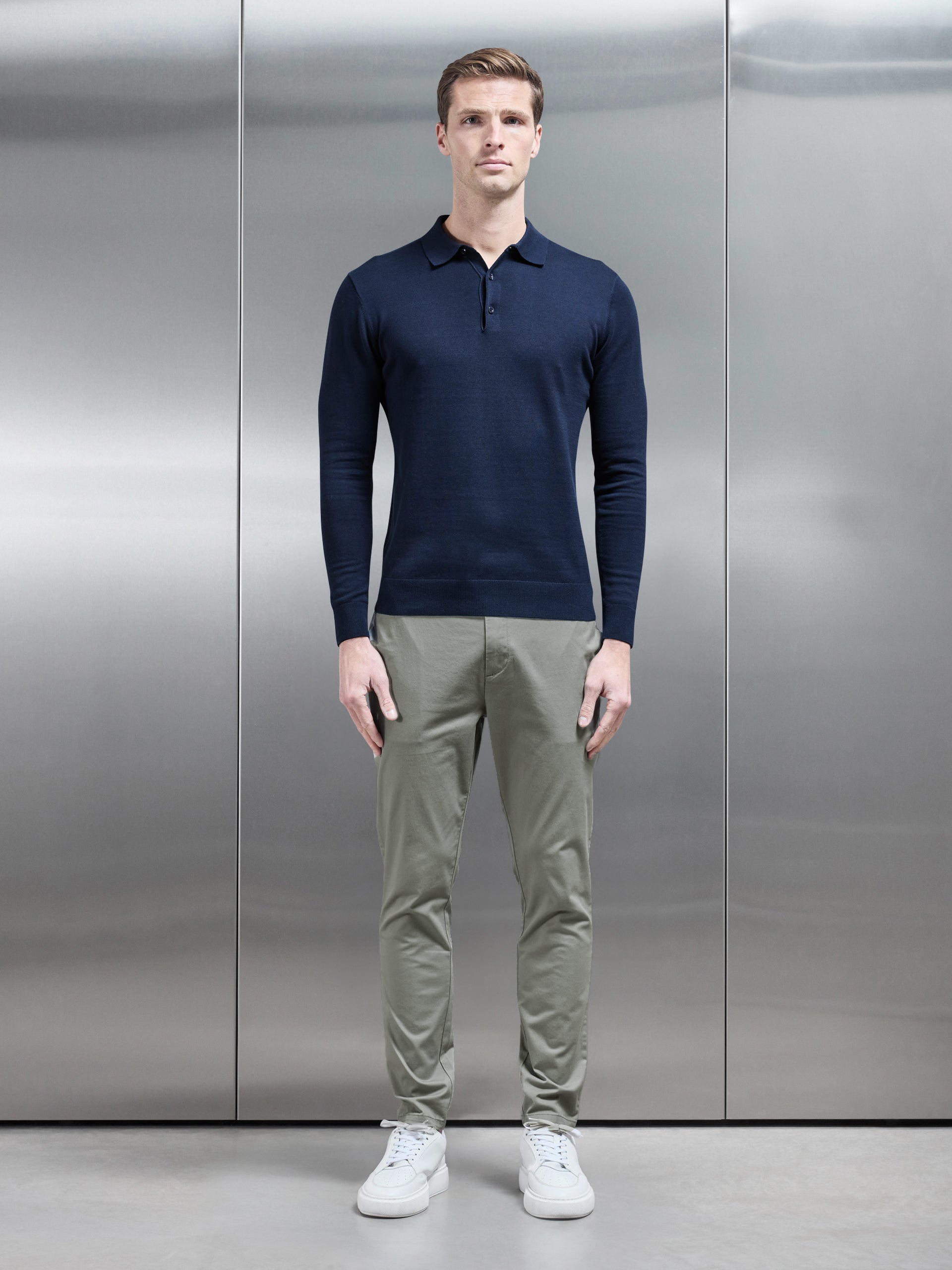 Tailored Chino Trouser in Olive