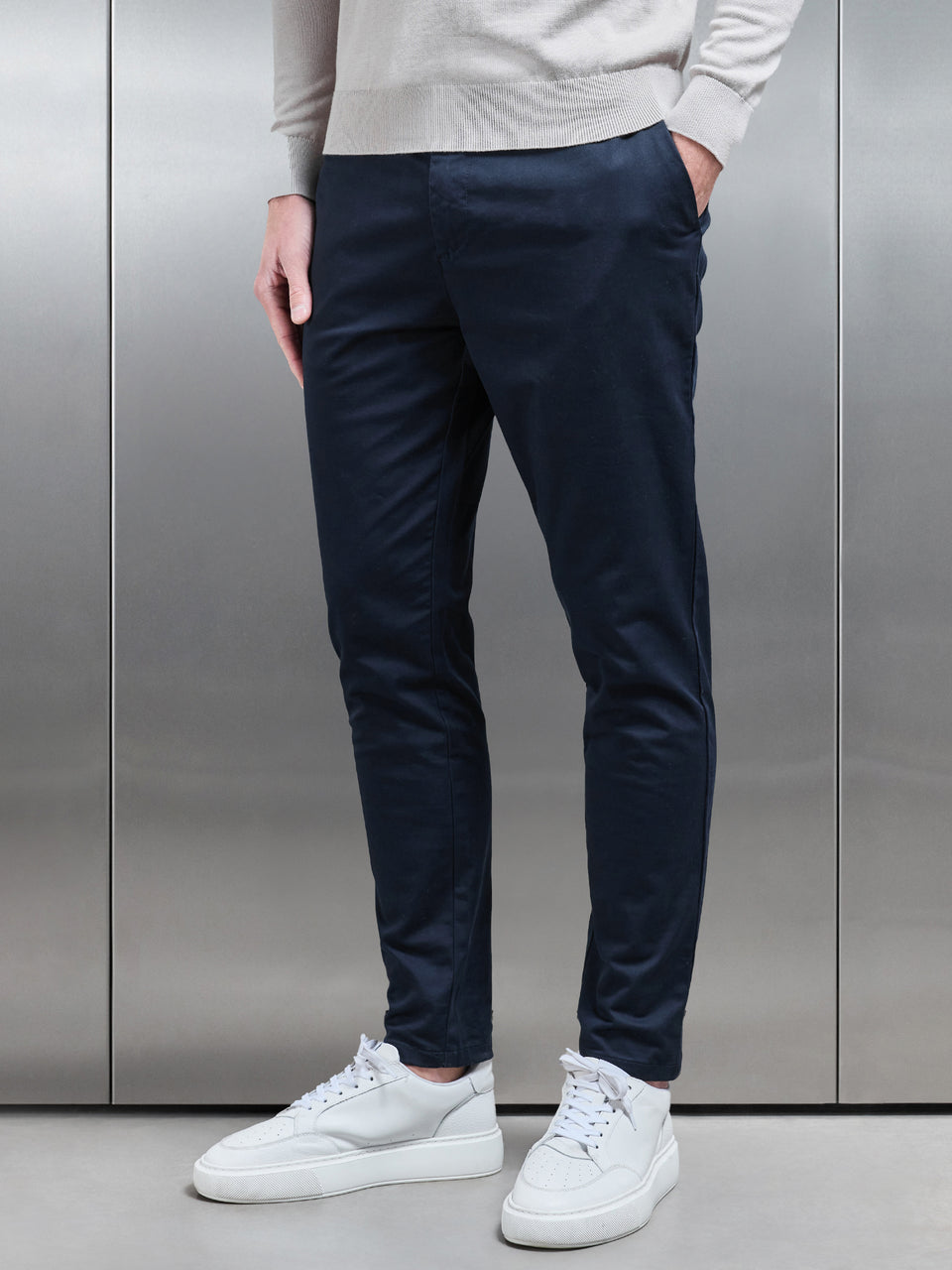 Tailored Chino Trouser in Navy