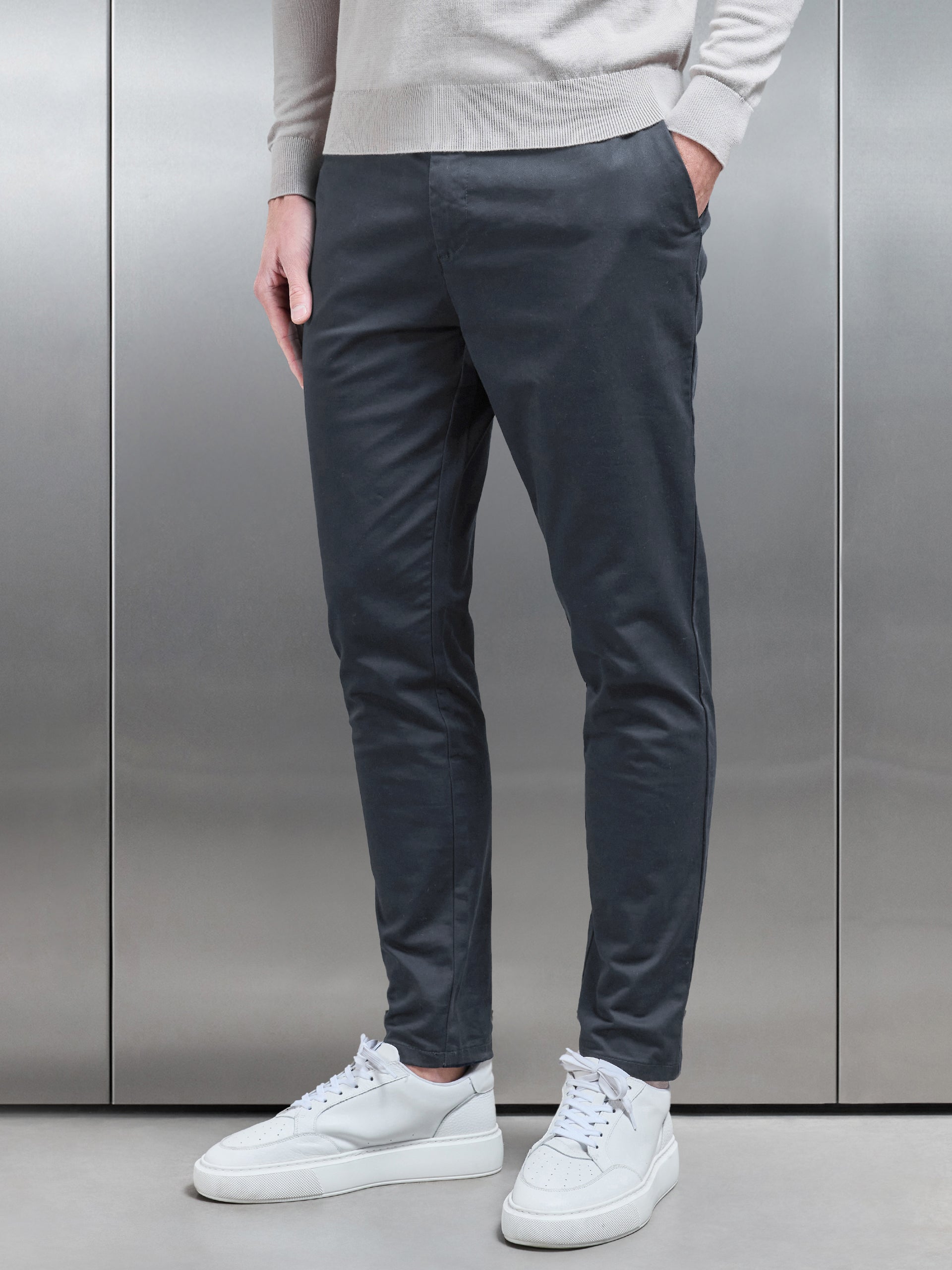Tailored Chino Trouser in Grey