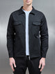 Tailored Cotton Cargo Jacket in Black