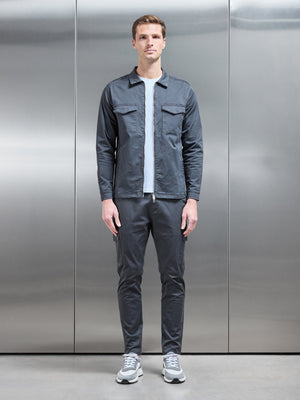 Tailored Cotton Cargo Jacket in Grey