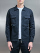 Tailored Cotton Cargo Jacket in Navy