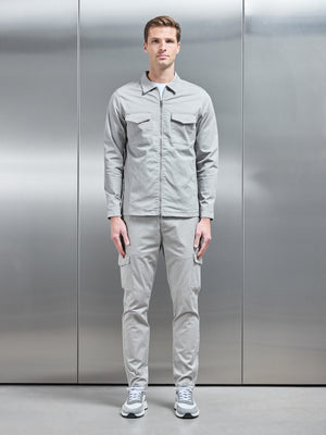 Tailored Cotton Cargo Jacket in Stone