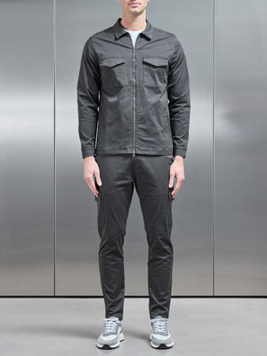 Tailored Cotton Cargo Pant in Grey