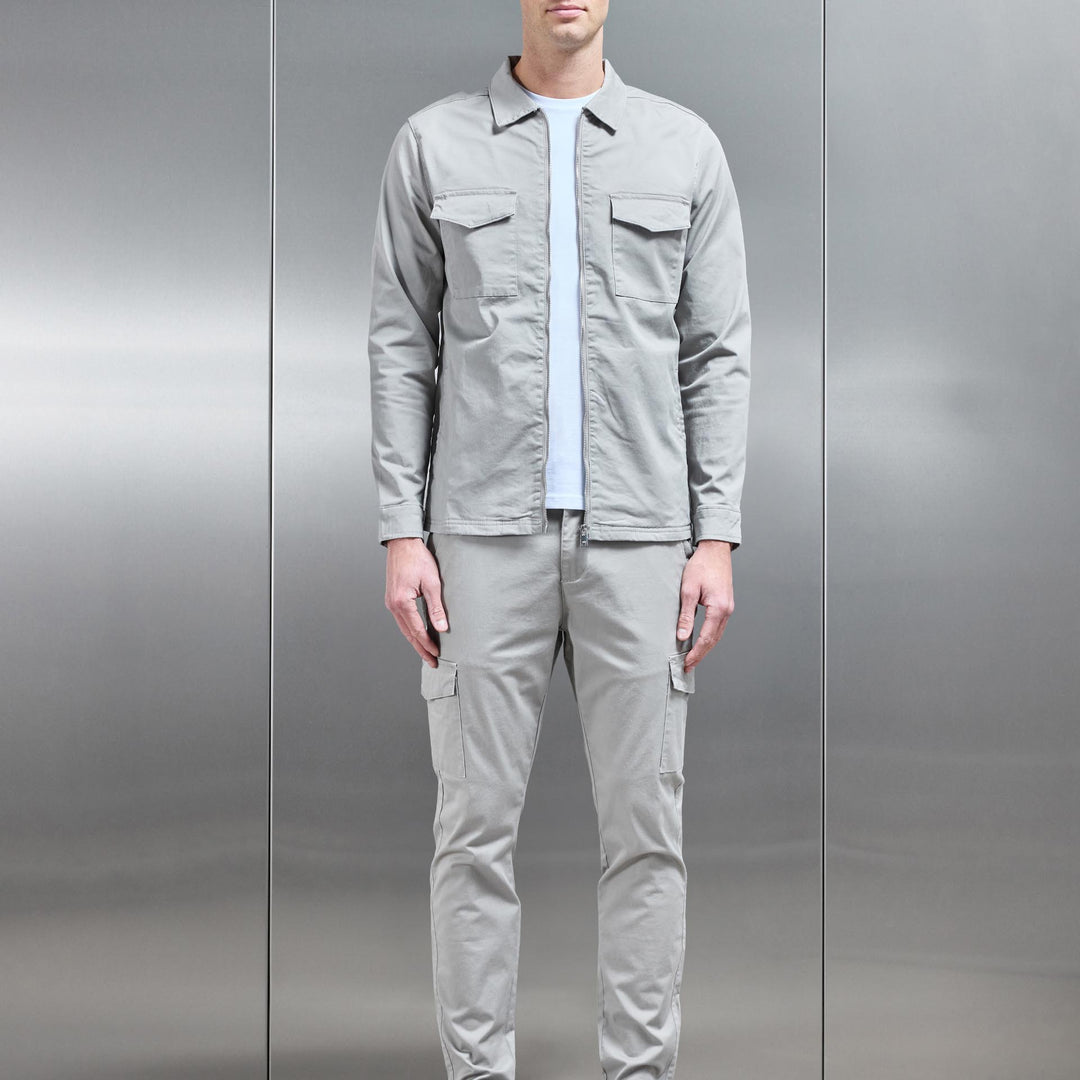 Tailored Cotton Cargo Pant in Stone
