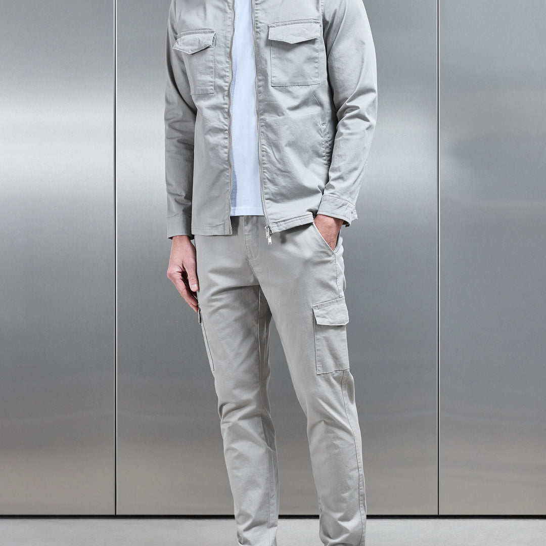 Tailored Cotton Cargo Pant in Stone