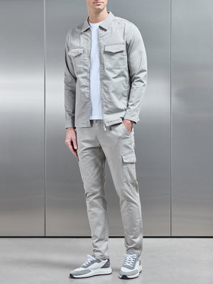 Tailored Cotton Cargo Pant in Stone