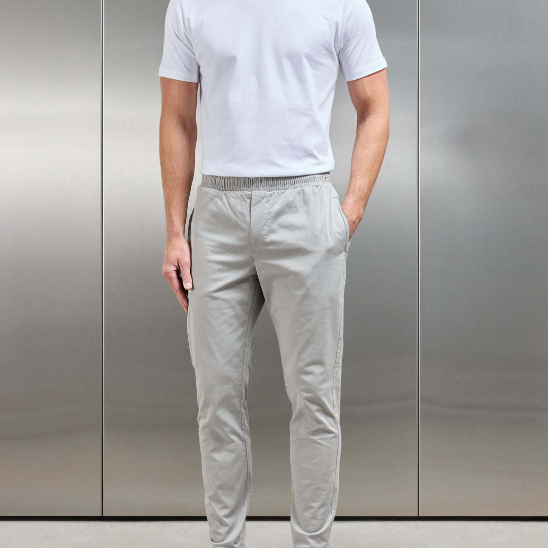 Tailored Drawstring Chino Trouser in Stone