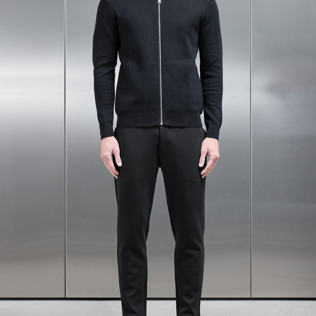 Tailored Interlock Chino Trouser in Black